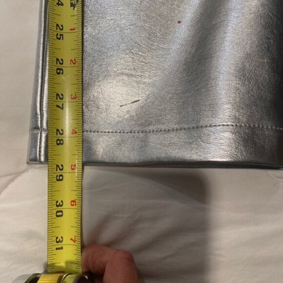 7 For All Mankind Women's Metallic Silver Pants - Picture 3 of 6